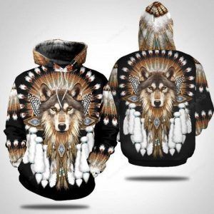 Wolf Native American 3d All Over Print Hoodie Zip-up Hoodie-trungten-guhj6