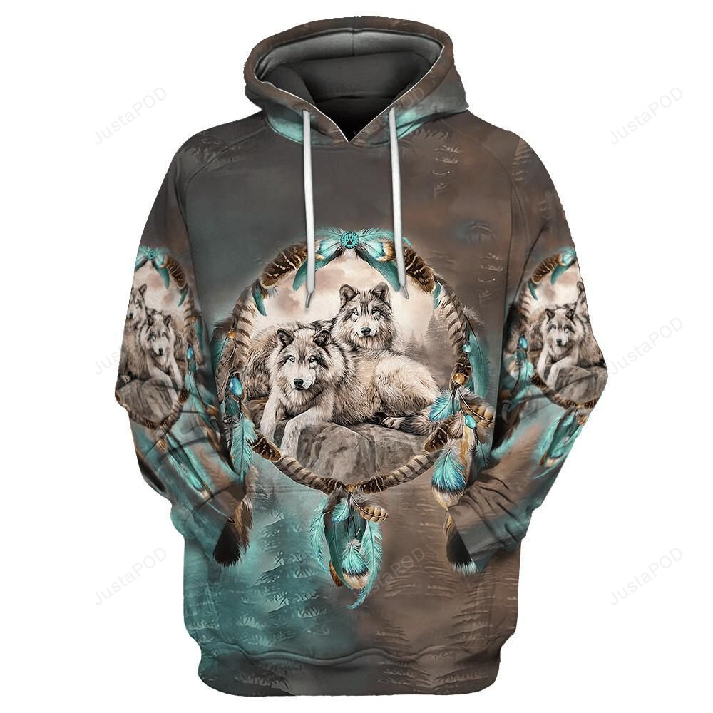 Wolf Native American 3d All Over Print Hoodie Zip-up Hoodie