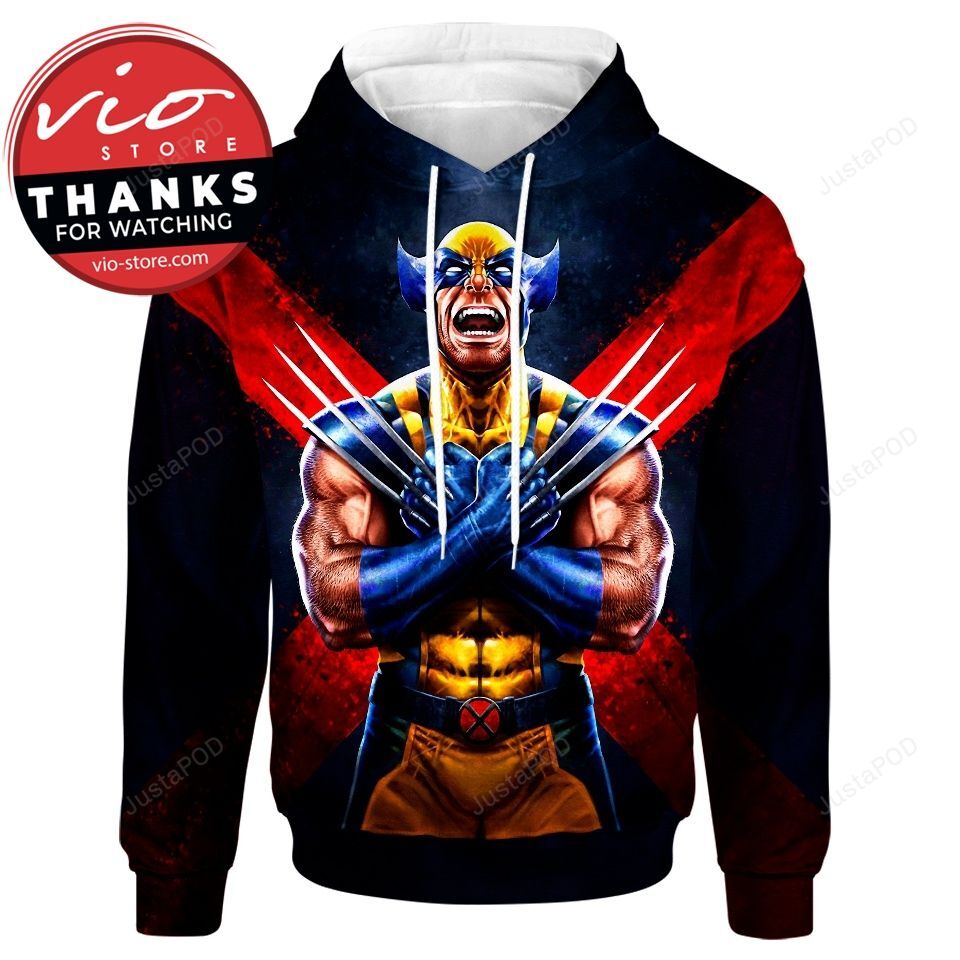 Wolverine 3d All Over Print Hoodie Zip-up Hoodie