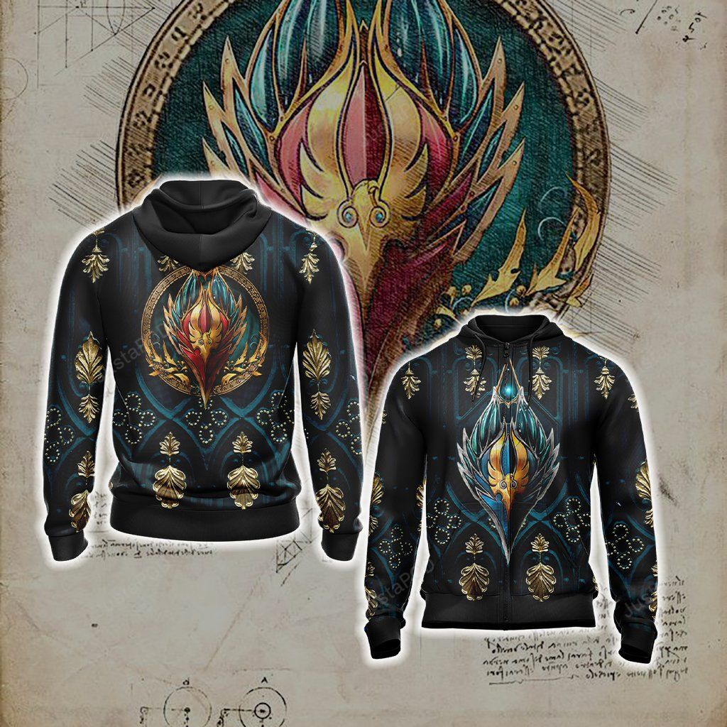 World Of Warcraft Blood Elf Alliance Races Crest 3d All Print Hoodie Zip- Up Hoodie