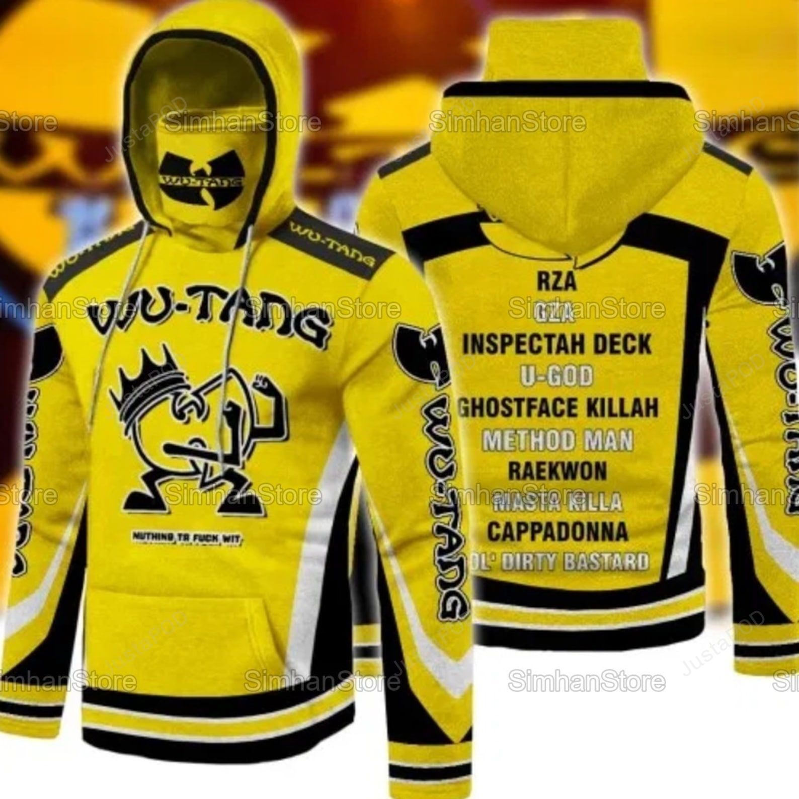 Wu Tang Pull Face Towel Hoodie Wu Tang Fullover Hoodie 3d All Over Printed Hoodie Zip- Up Hoodie