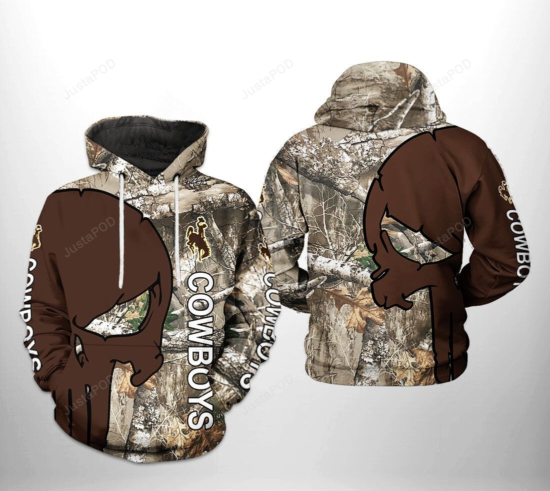 Wyoming Cowboys Ncaa Camo Veteran Hunting 3d All Over Print Hoodie Zip-up Hoodie