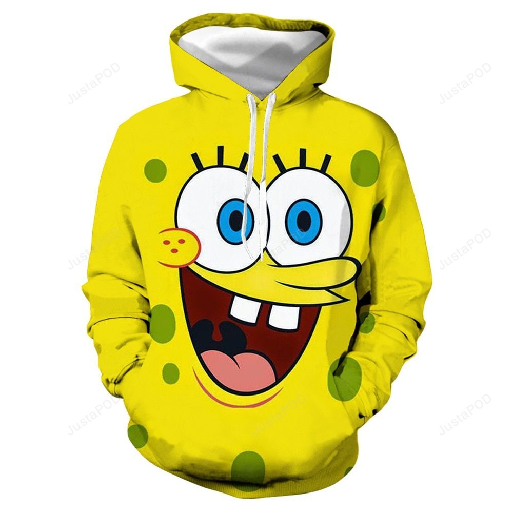 Yellow Bob Sponge Cartoon 3d All Over Print Hoodie Zip-up Hoodie