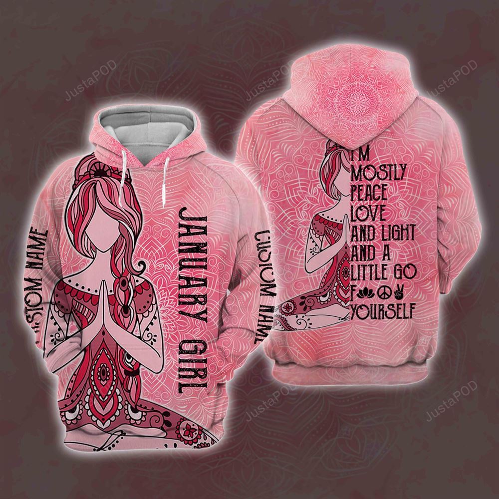 Yoga January Girl Personalized Hoodie All Over Print