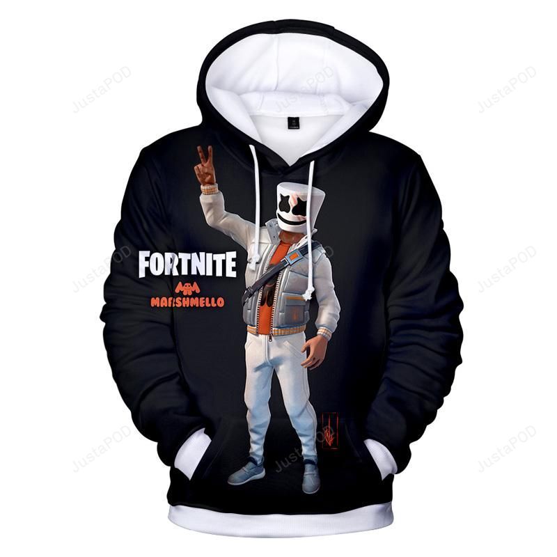Youth Fortnite Marshmello Painted 3d Hoodie