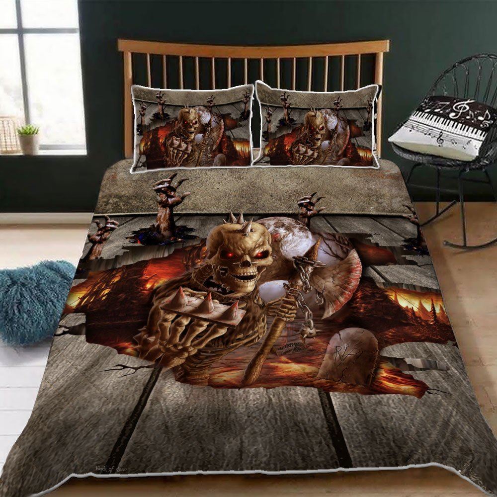 3d Skull Quilt Bedding Set