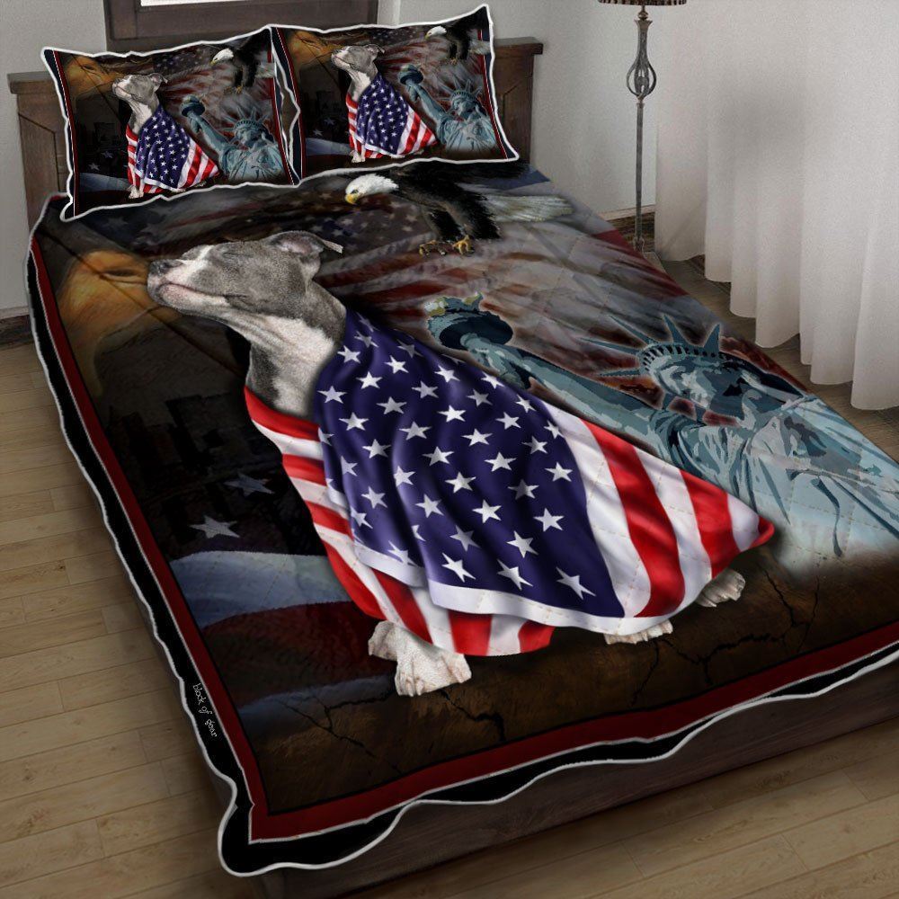 American Staffordshire Terrier American Patriot Quilt Bedding Set