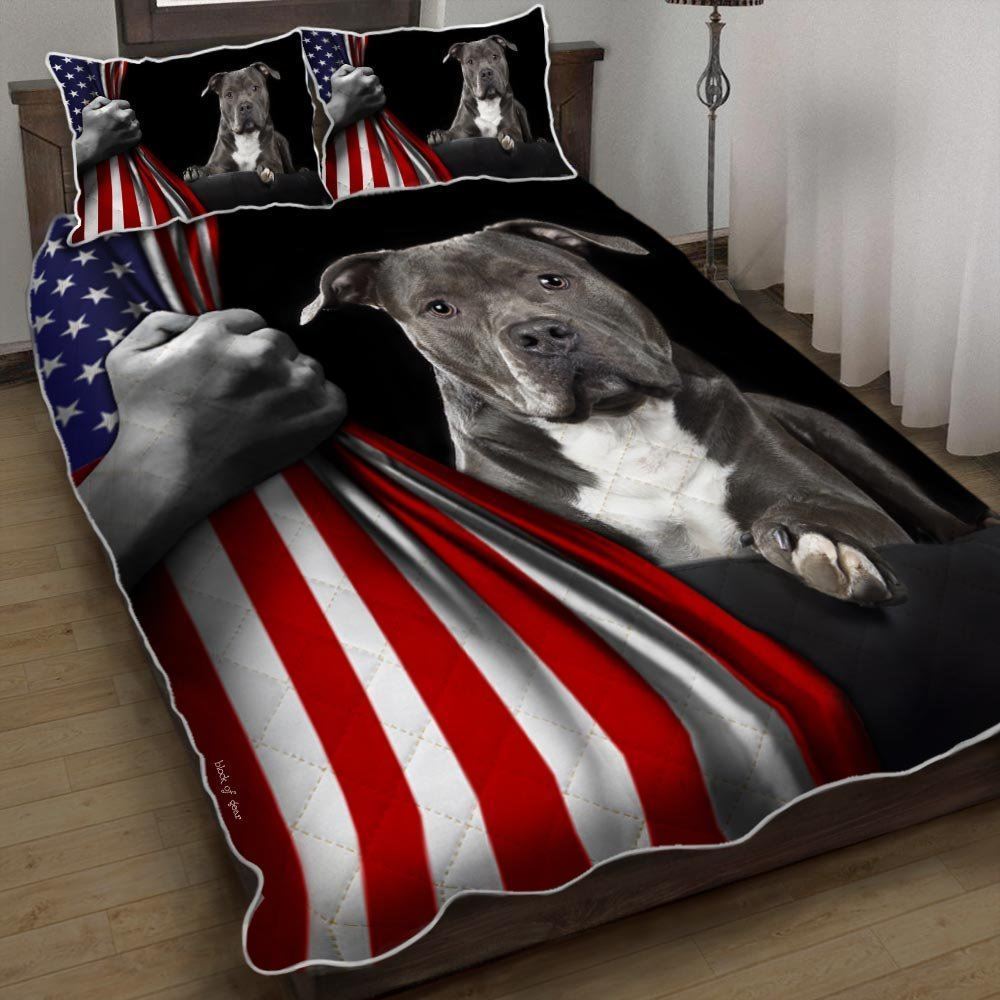 American Staffordshire Terrier Quilt Bedding Set