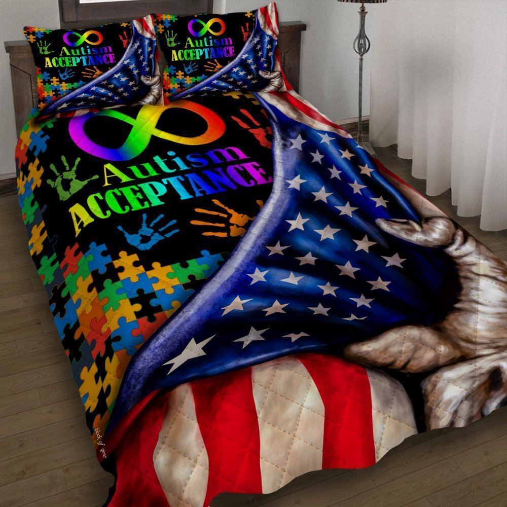 Autism Acceptance Quilt Bedding Set