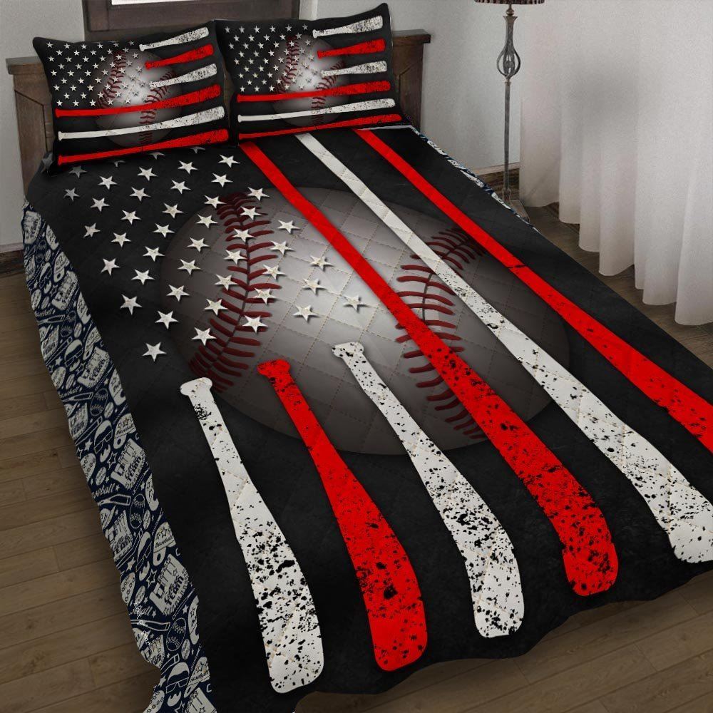 Baseball American Quilt Bedding Set-jkwad