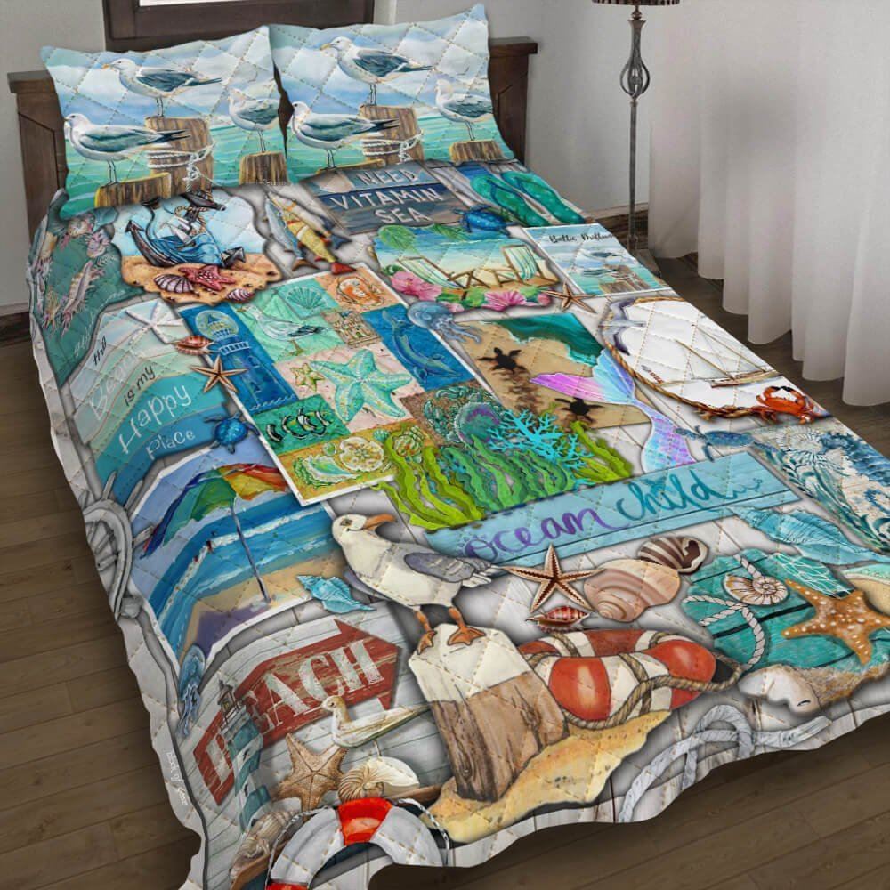 Beach Life Quilt Bedding Set-zoid3