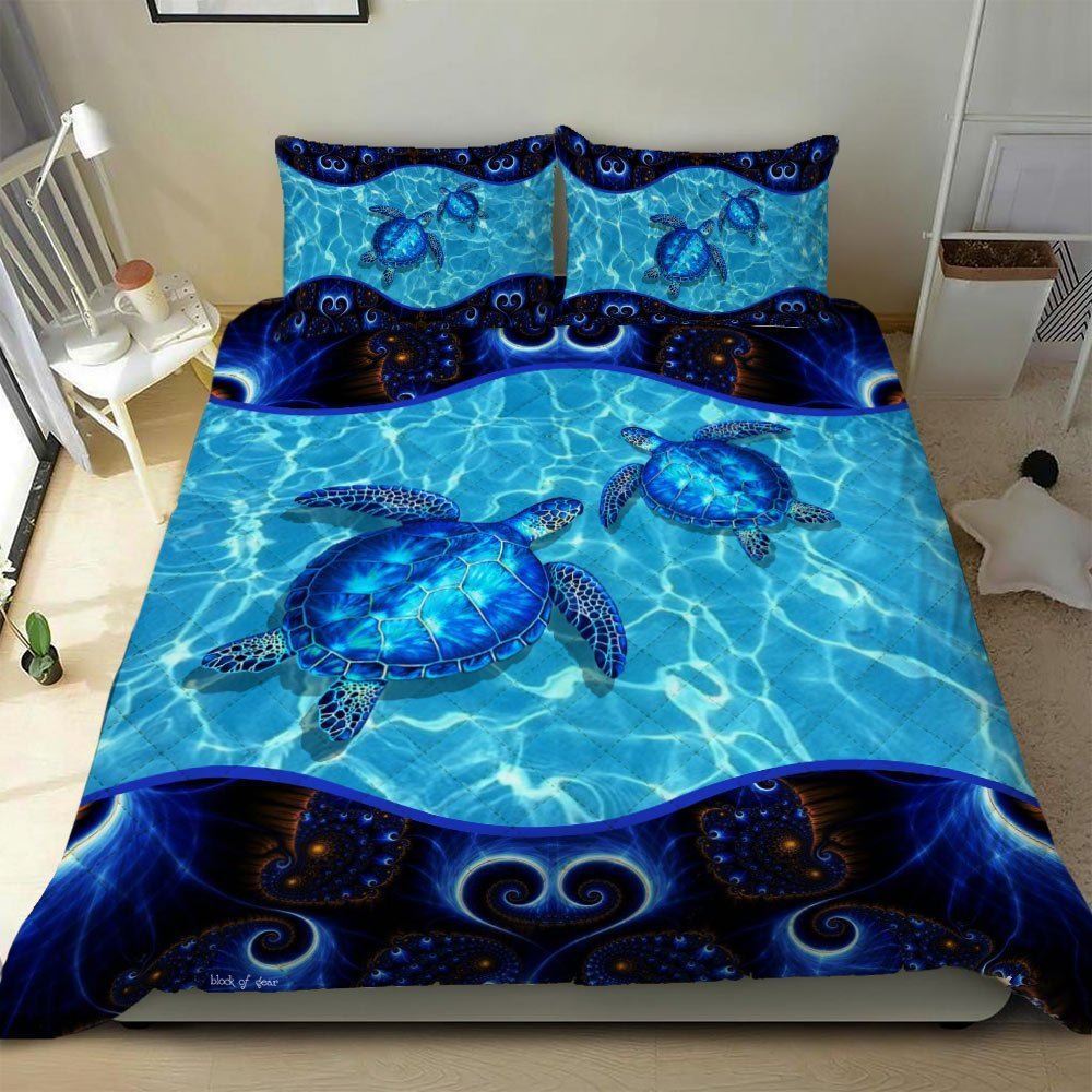 Beach Turtle Quilt Bedding Set