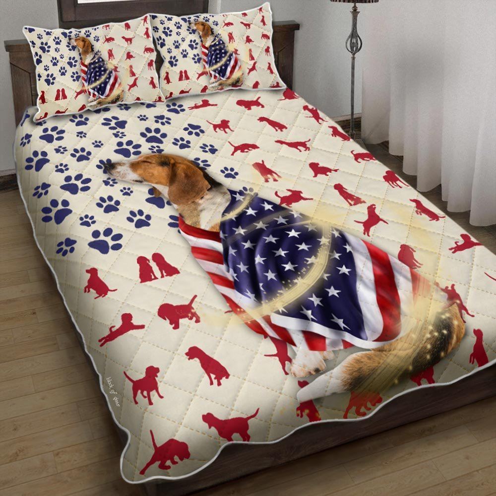 Beagle Dog Wrapped In Glory Quilt Bedding Set