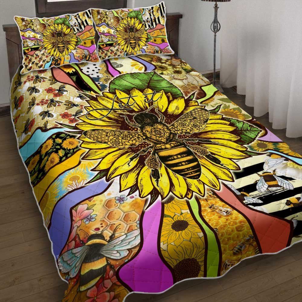 Bee Sunflower Quilt Bedding Set