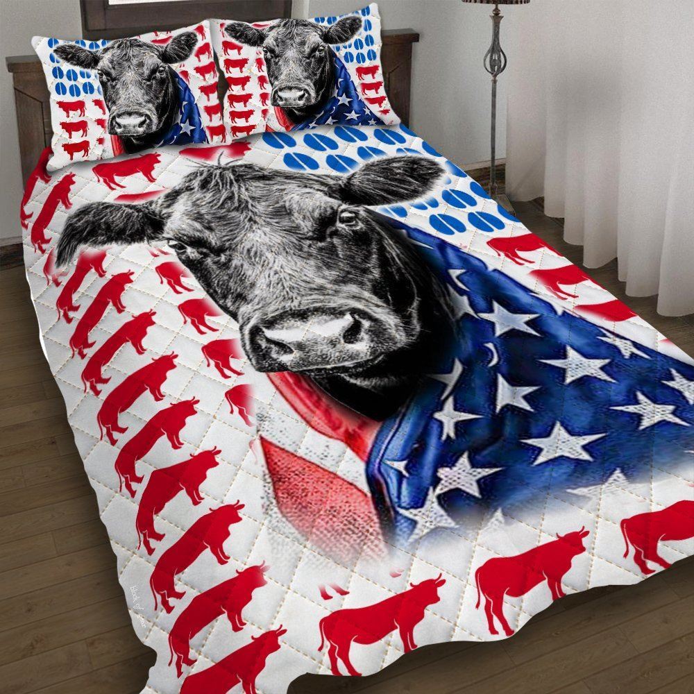 Black Angus Cattle American Quilt Bedding Set