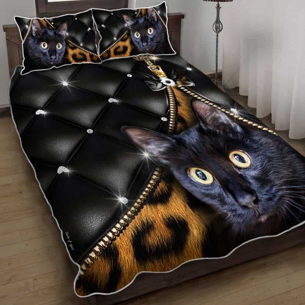 Black Cat Magic Quilt Bedding Set