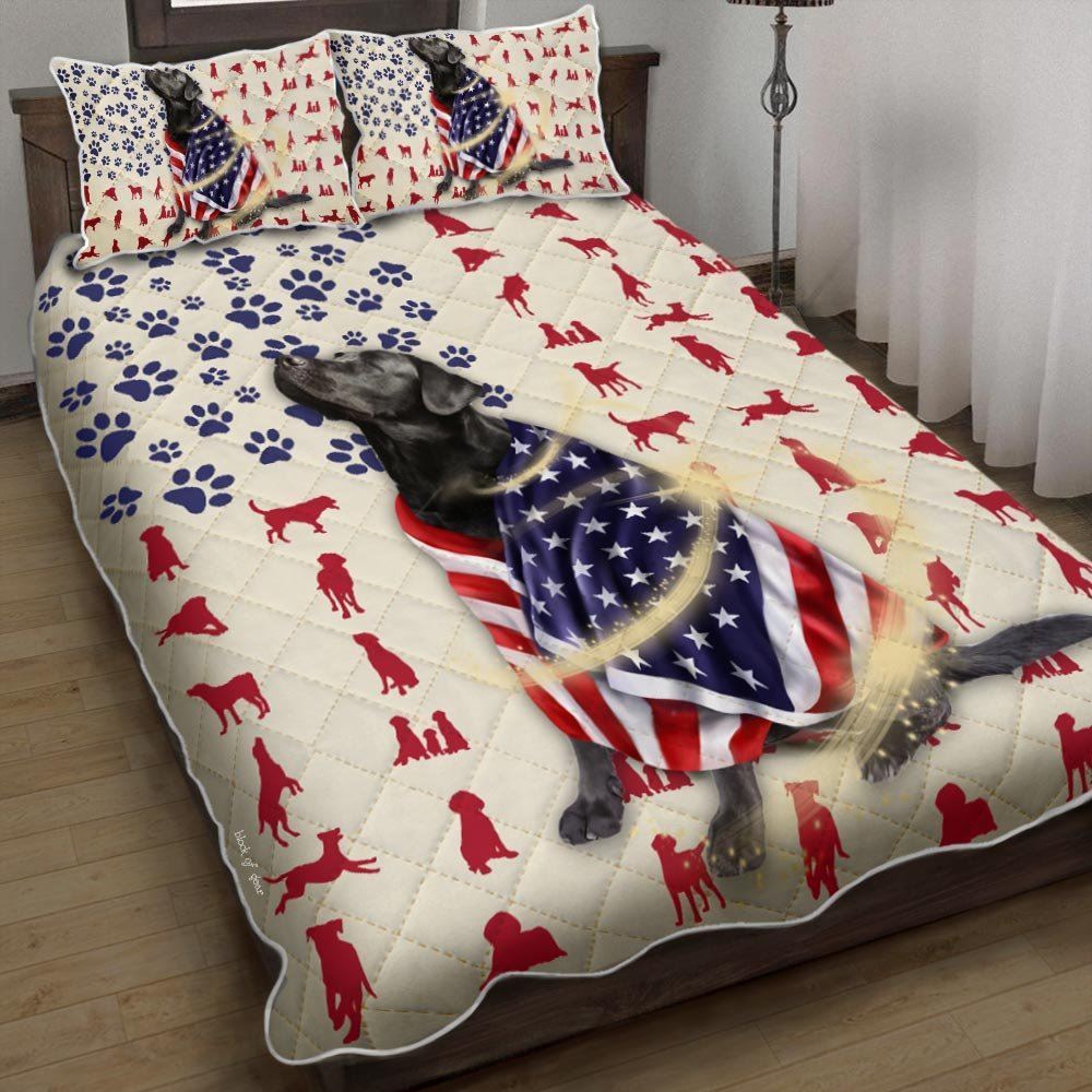 Black Labrador Dog American Quilt Bedding Set