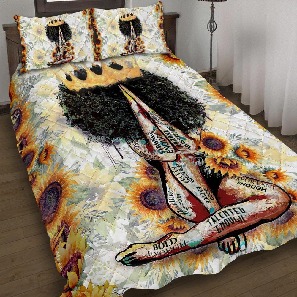 Black Queen African American Quilt Bedding Set