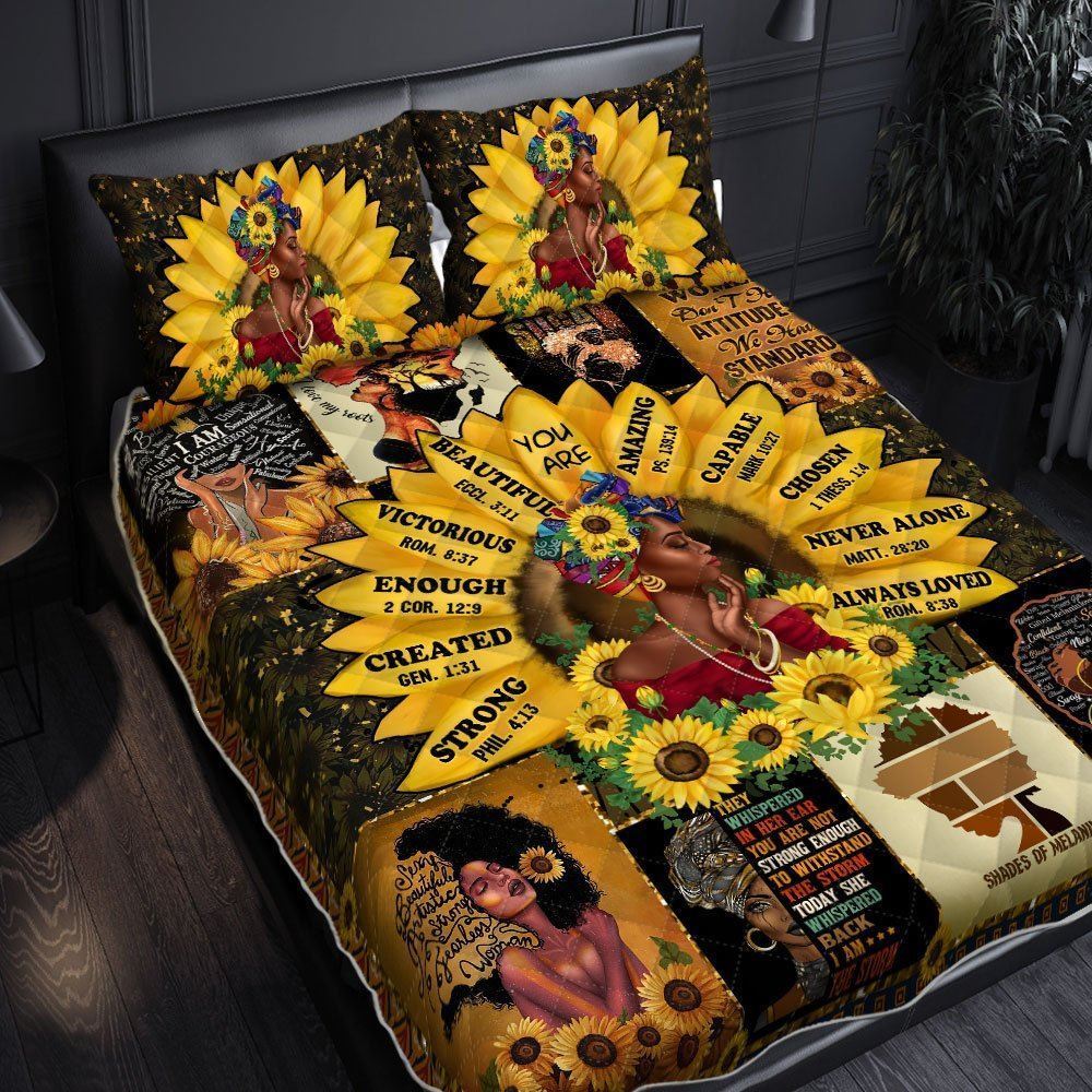 Black Woman Quilt Bedding Set I Love My Roots Bnl390qs