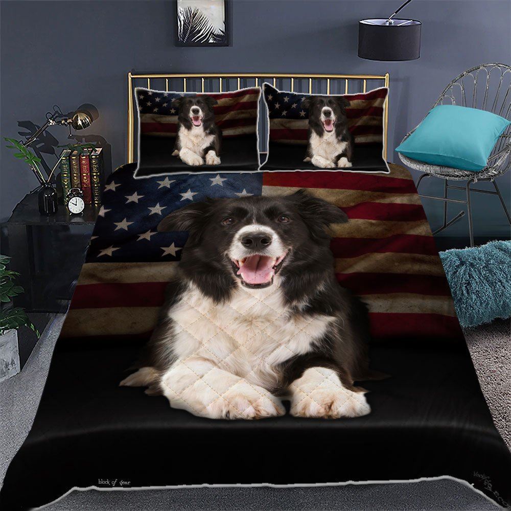 Border Collie Quilt Bedding Set