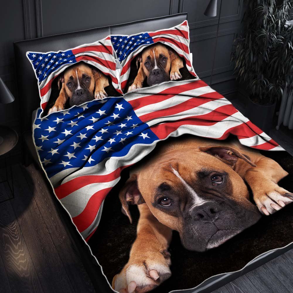 Boxer American Patriot Quilt Bedding Set Thh3430qsv4