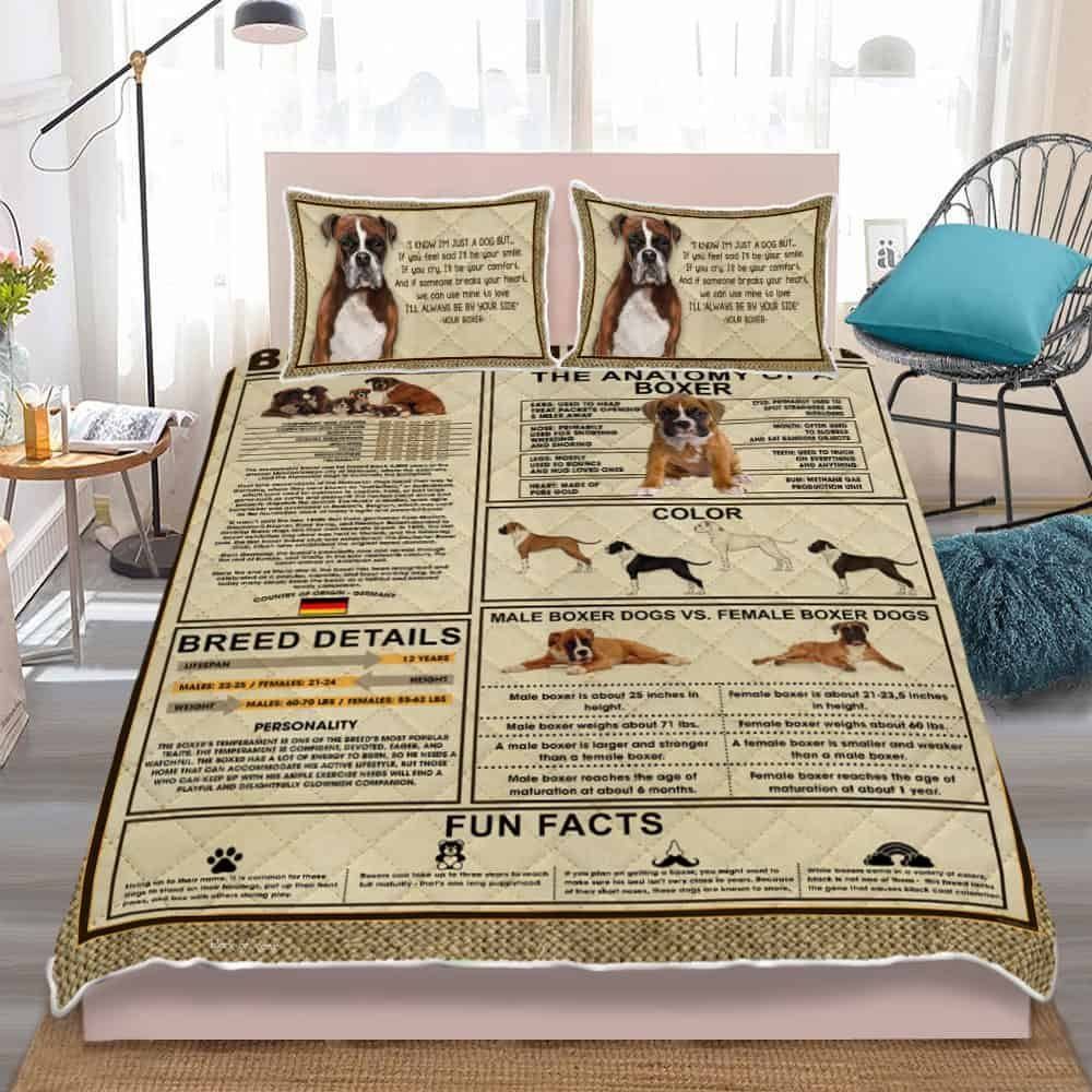 Boxer Knowledge Quilt Bedding Set