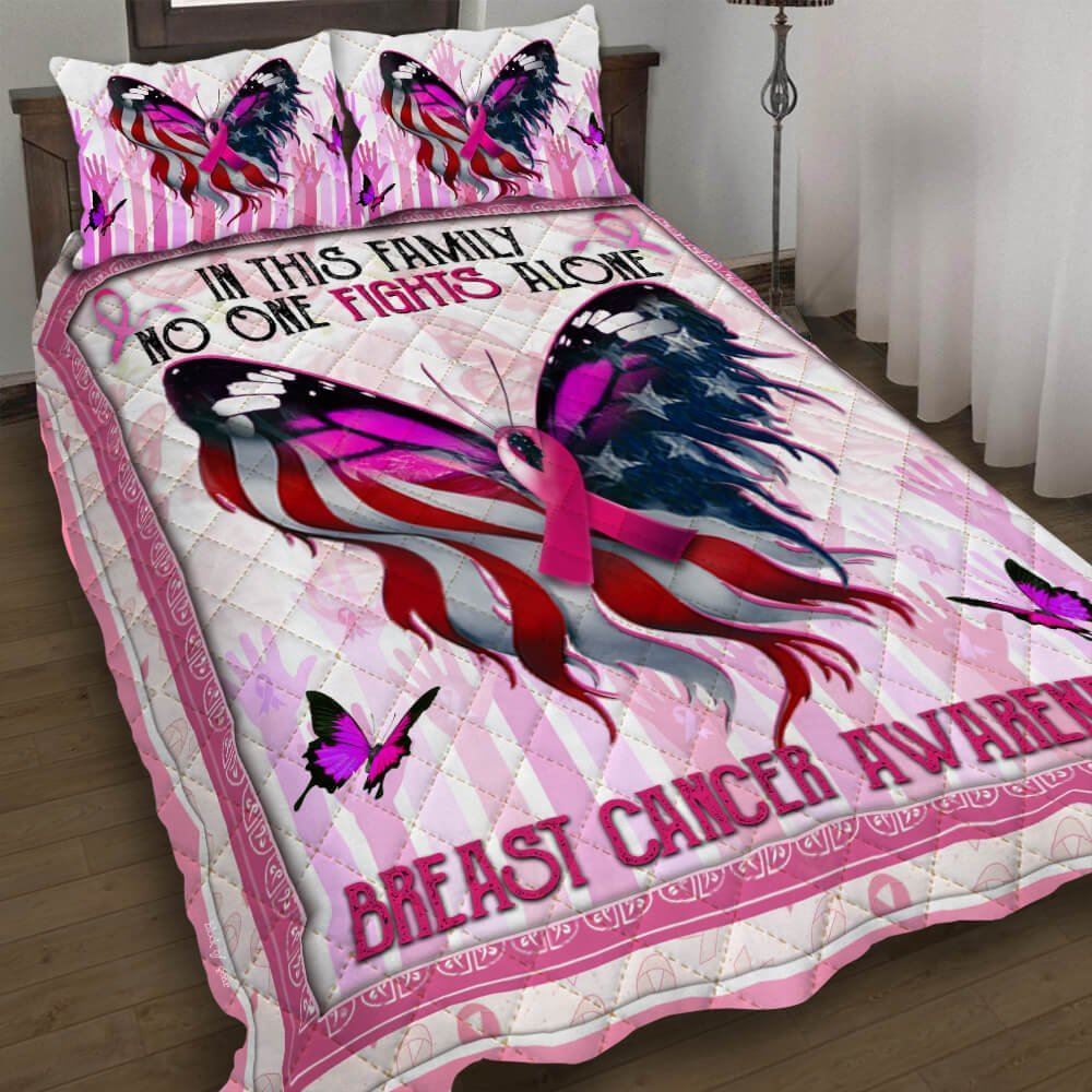 Breast Cancer Awareness Quilt Bedding Set-423ng