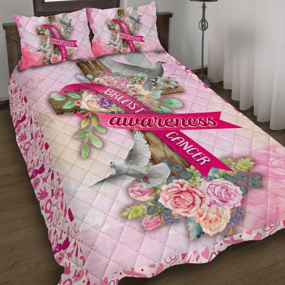 Breast Cancer Awareness Quilt Bedding Set