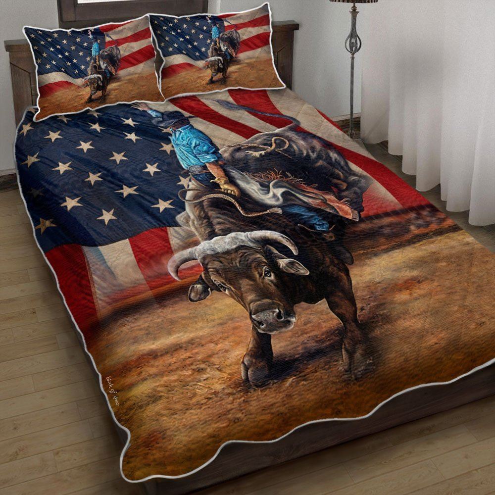 Bull Riding Quilt Bedding Set