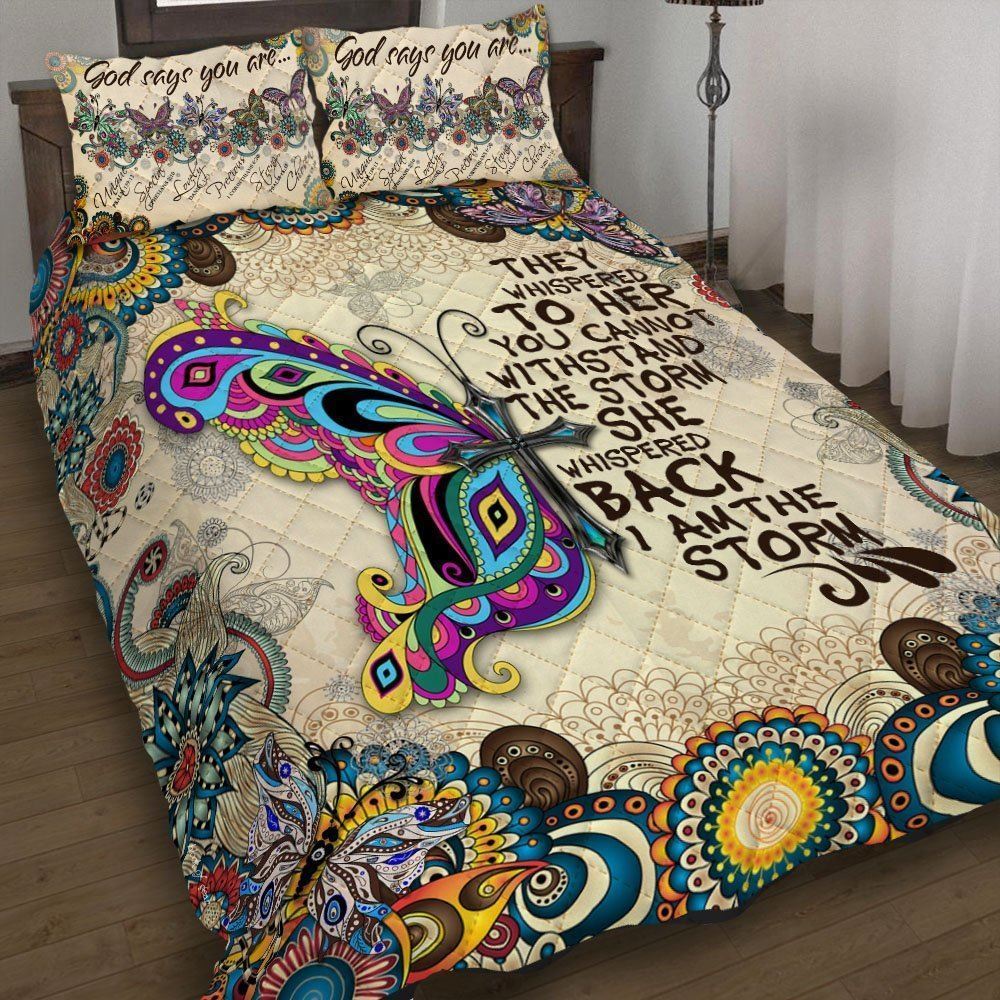 Butterfly God Says You Are Quilt Bedding Set