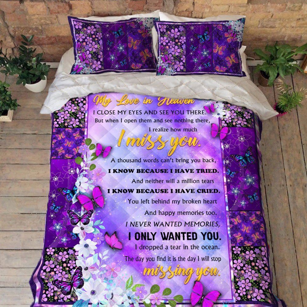 Butterfly Quilt Bedding Set I Close My Eyes And See You There Bnl20qs