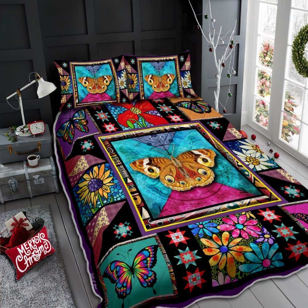 Butterfly Quilt Bedding Set-o3dr3