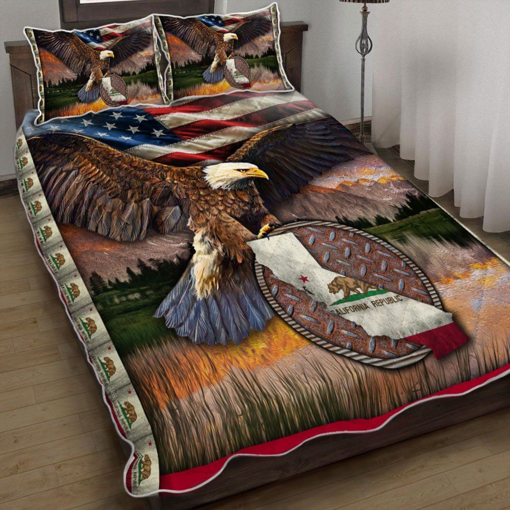 California State Eagle Quilt Bedding Set