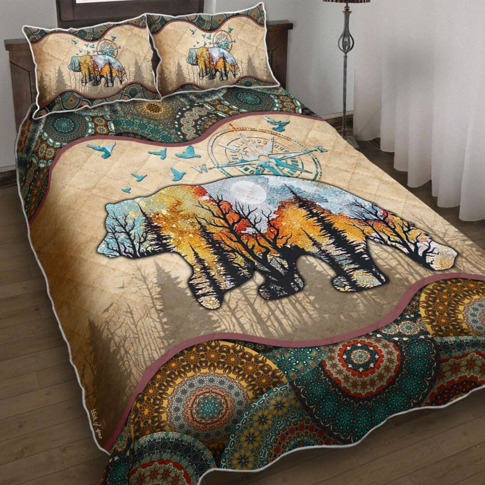 Camping Forest Quilt Bedding Set