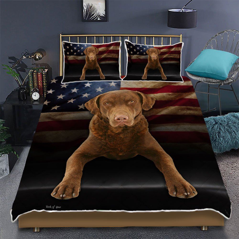 Chesapeake Bay Retriever Dog Quilt Bedding Set