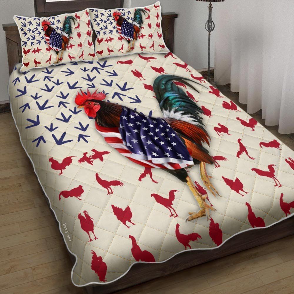 Chicken Rooster American Quilt Bedding Set