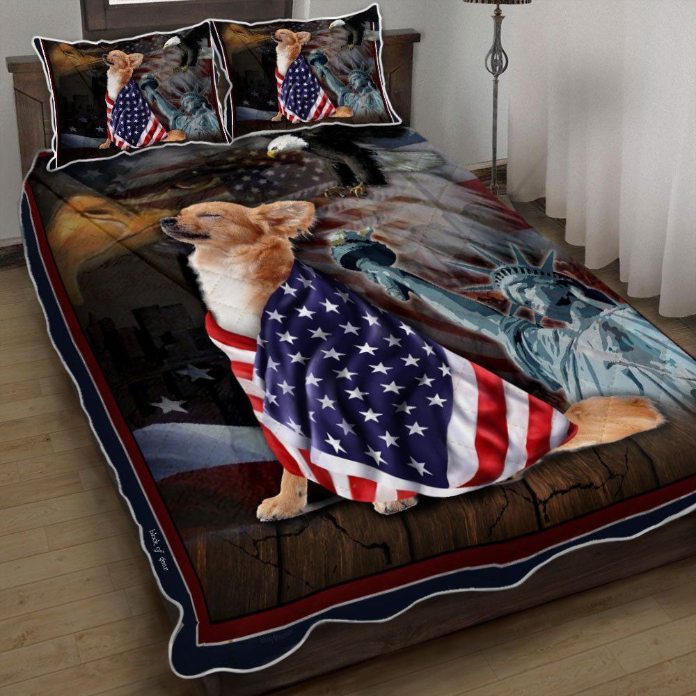 Chihuahua American Patriot Quilt Bedding Set