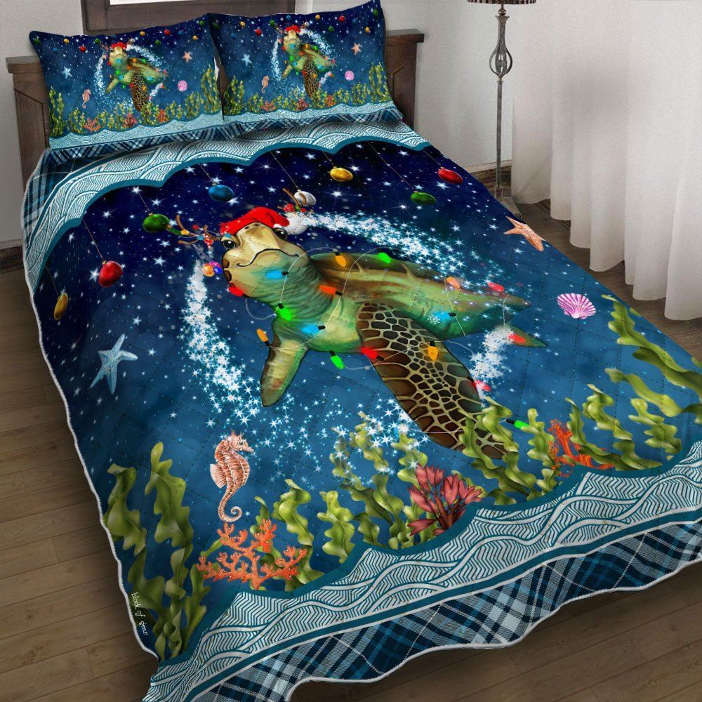 Christmas Turtle Quilt Bedding Set