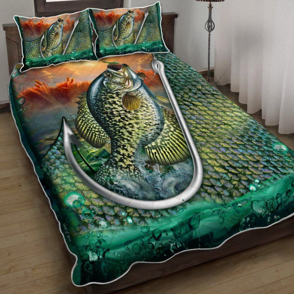 Crappie Fishing Id Rather Be Fishing Quilt Bedding Set