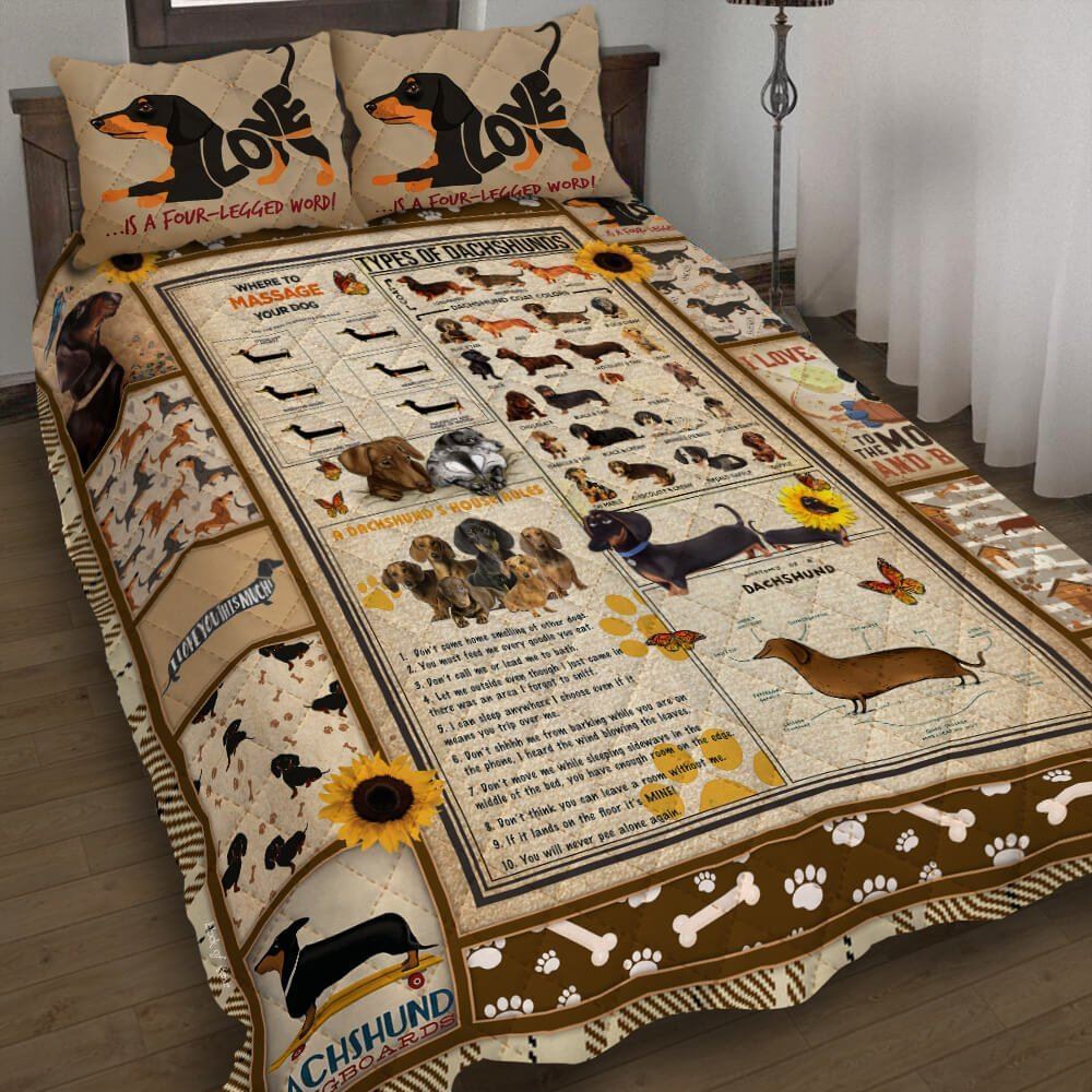 Dachshund Knowledge Quilt Bedding Set