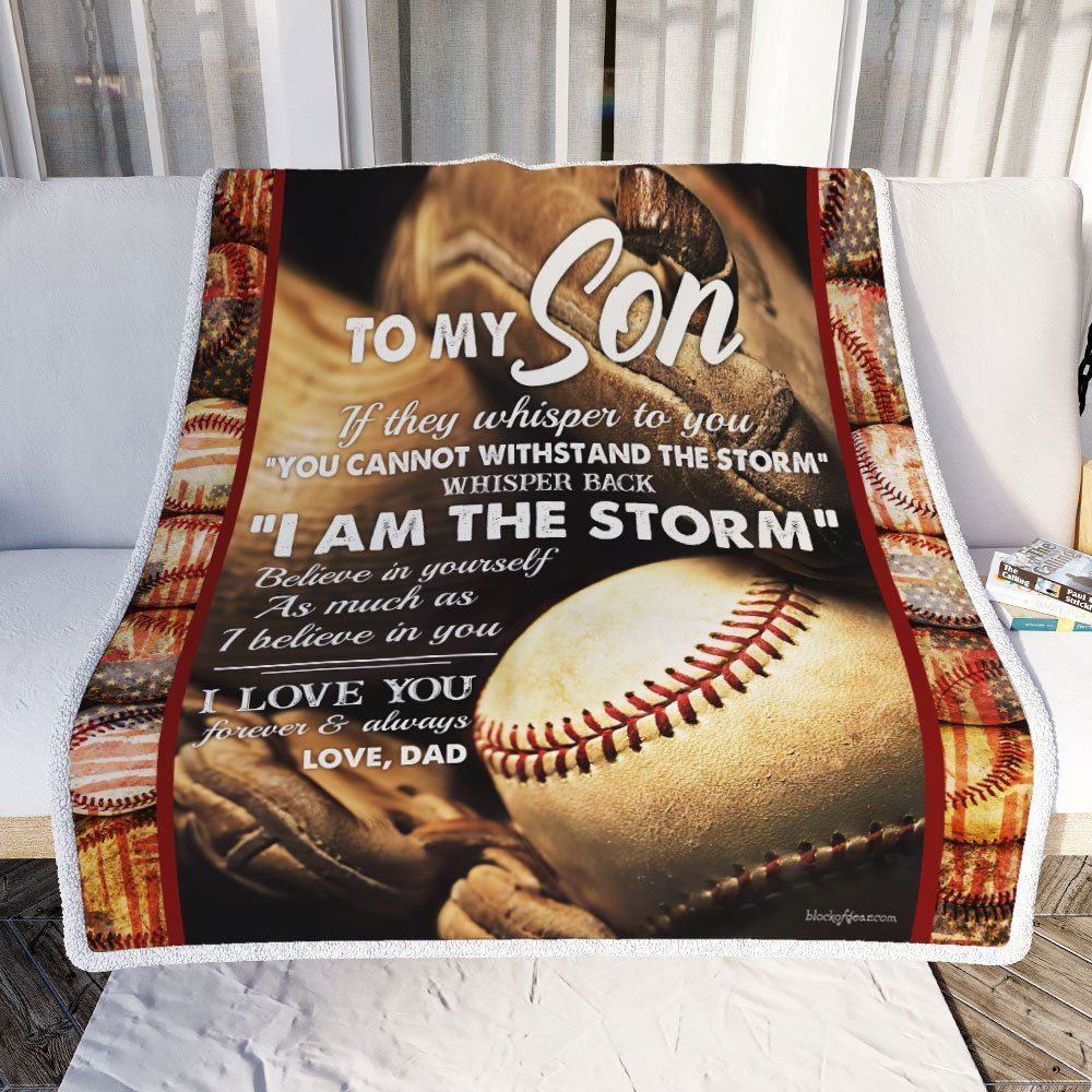 Dad To Son Baseball Sofa Throw Blanket