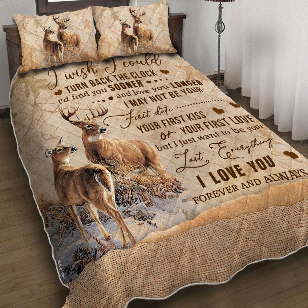 Deer Couple Quilt Bedding Set-01fv6