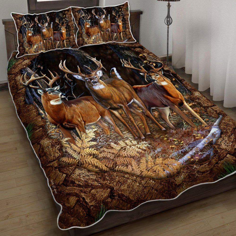 Deer Hunting Quilt Bedding Set-aule6