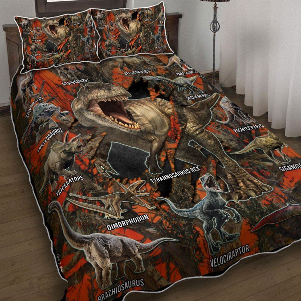 Dinosaur World Quilt Bedding Set