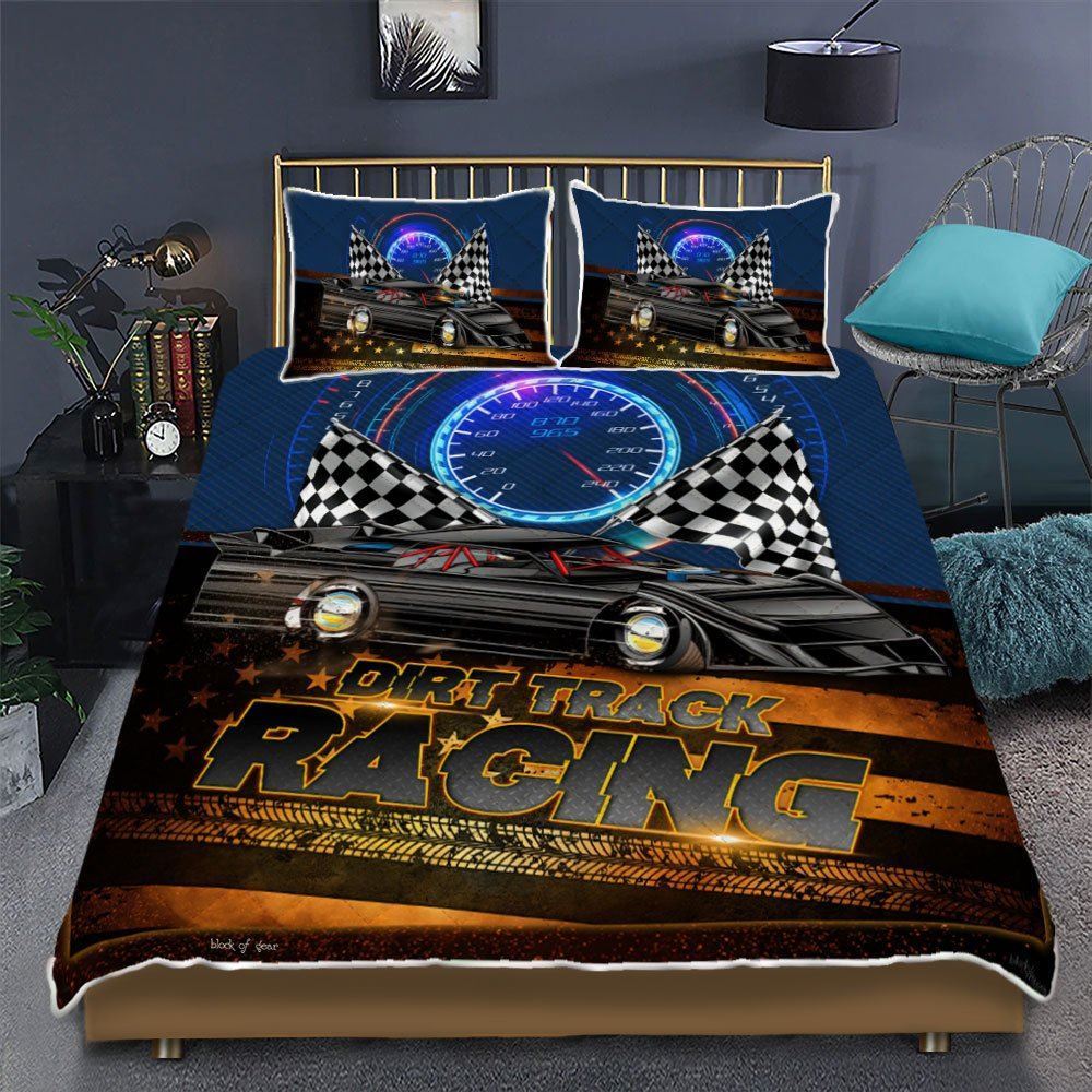 Dirt Late Models Racing Quilt Bedding Set