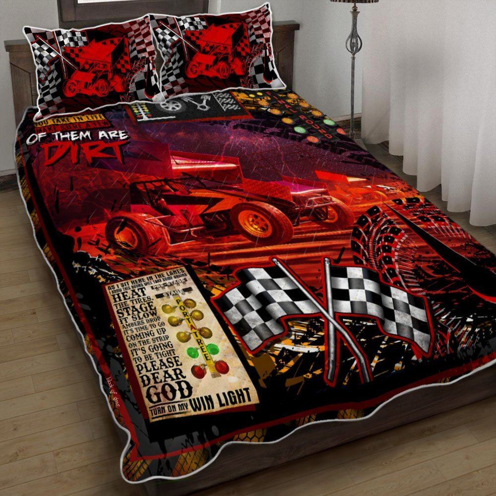 Dirt Track Racing Quilt Bedding Set-hm8m3