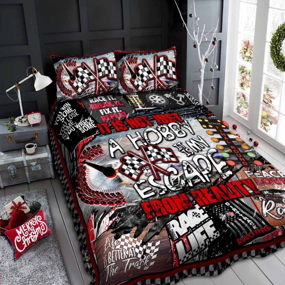 Dirt Track Racing Quilt Bedding Set