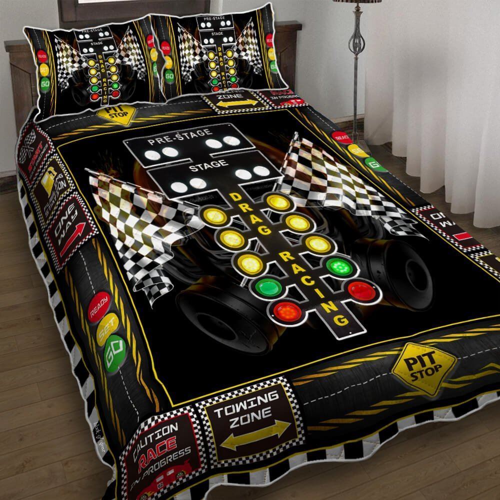 Drag Racing Quilt Bedding Set