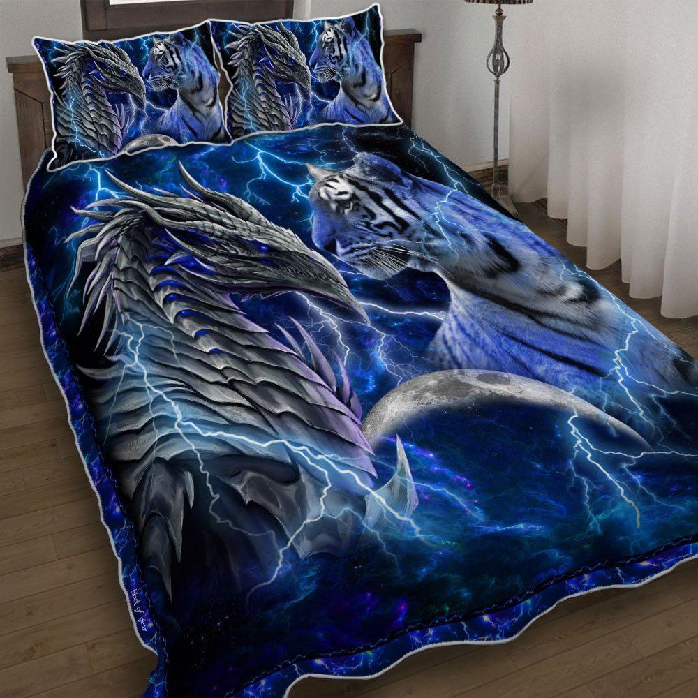 Dragon And Tiger Thunder Quilt Bedding Set