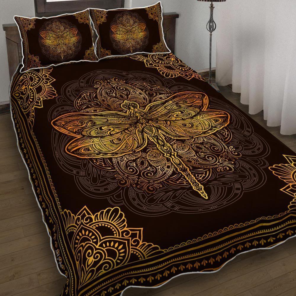 Dragonfly Mandala Quilt Bedding Set-l8bnr